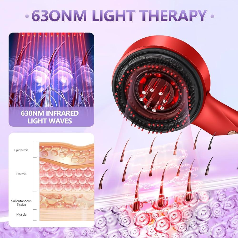 Electric Scalp Massager with Red Light Therapy Hair Growth - Life Snap